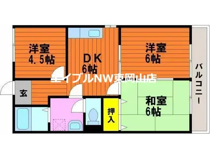 グリーンシティ(3DK/3階)の間取り写真