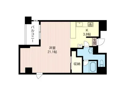 マストライフ月島(ワンルーム/2階)の間取り写真