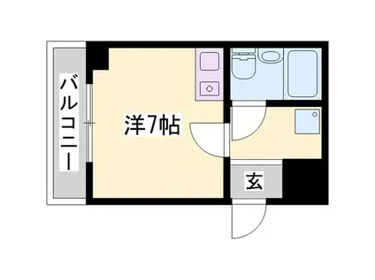 朝日プラザサウスコア姫路(ワンルーム/6階)の間取り写真