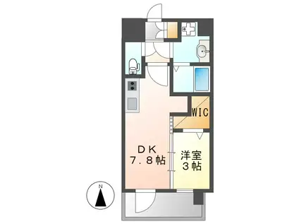 エステムコート名古屋サウスネクスト(1DK/2階)の間取り写真