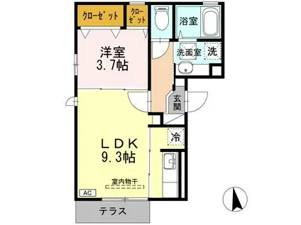 アズール・マム(1LDK/1階)の間取り写真