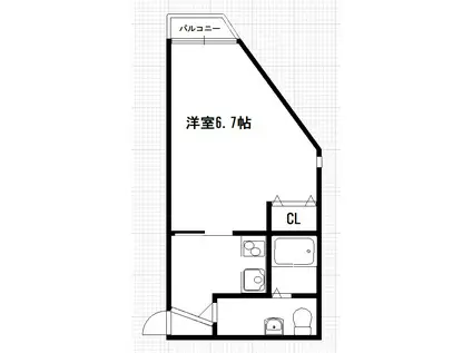 桃山HATCH(1K/1階)の間取り写真