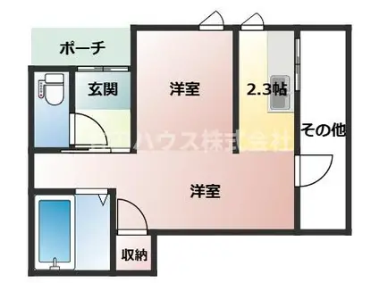 川のまえアパート(1K/1階)の間取り写真