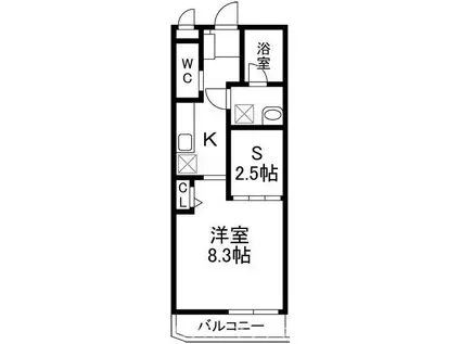 VIVACE VI(1SK/3階)の間取り写真