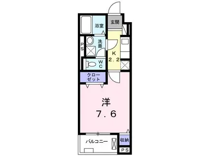 サンライズ桜(1K/2階)の間取り写真