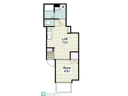 グリーングラス(1LDK/3階)の間取り写真