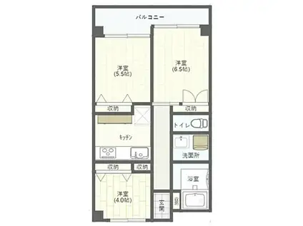 湯島マンションサマリア(3DK/4階)の間取り写真