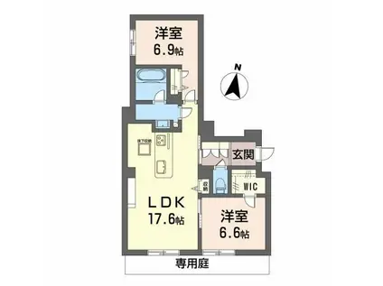 シャーメゾン春日(2LDK/1階)の間取り写真
