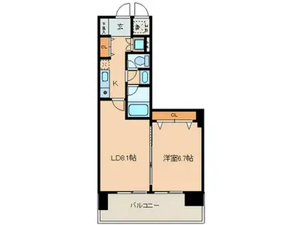 CASAα名駅南(1LDK/9階)の間取り写真