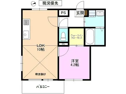 SAIN・K(1LDK/2階)の間取り写真
