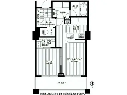 パークコート麻布十番ザタワー(1LDK/15階)の間取り写真