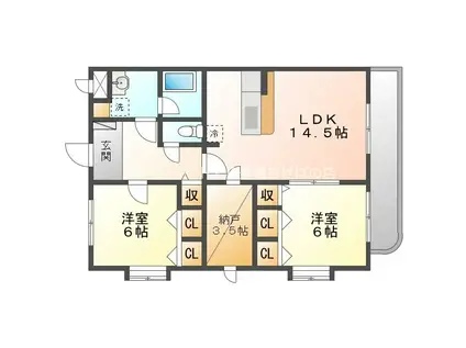 プランドールFIVE(2SLDK/1階)の間取り写真