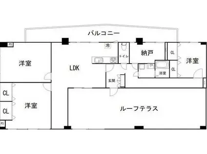 白樺フラッツ(3SLDK/7階)の間取り写真