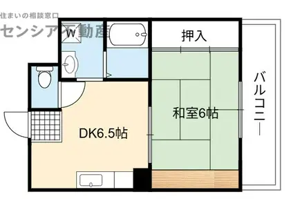 ステーツ横堤(1DK/3階)の間取り写真