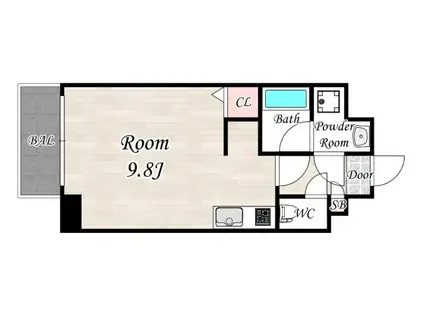 エグゼ大阪ドームII(ワンルーム/6階)の間取り写真