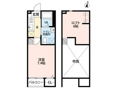 LE COURAGE(1K/1階)の間取り写真