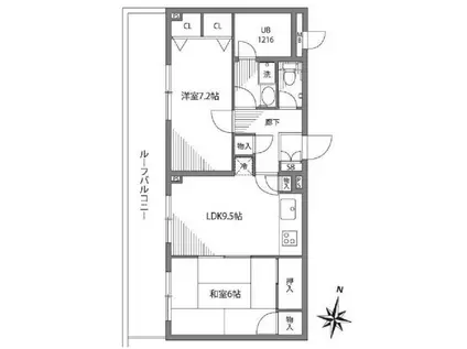 ファインコート西つつじヶ丘(2DK/1階)の間取り写真