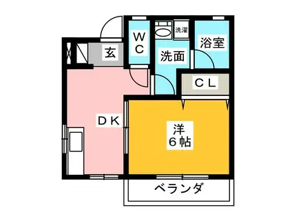 VISTA(1K/1階)の間取り写真