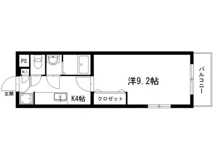 スカイメナー(1K/1階)の間取り写真
