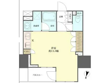 オープンレジデンシア名古屋栄(ワンルーム/2階)の間取り写真