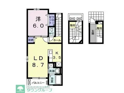 ラ・ルーチェ I(1LDK/3階)の間取り写真