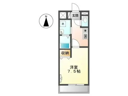 ベルガモット(1K/2階)の間取り写真
