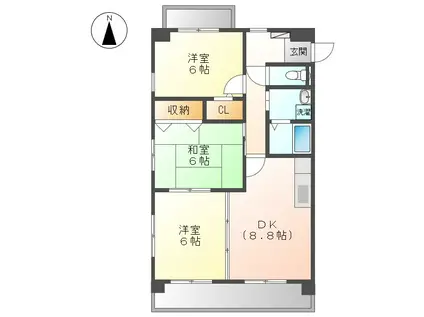 セントルピナス(3DK/1階)の間取り写真