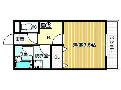 プレメゾンF(1K/1階)の間取り写真