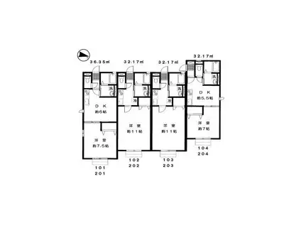 グレースヴィラ(1DK/1階)の間取り写真