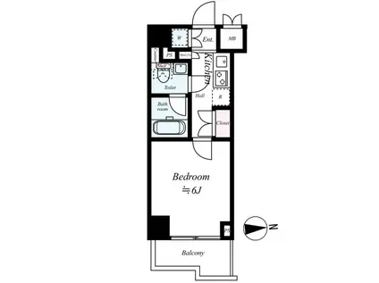 ルーブル川崎七番館(1K/6階)の間取り写真