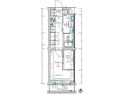 LUMEED赤羽ノース(1K/5階)の間取り写真