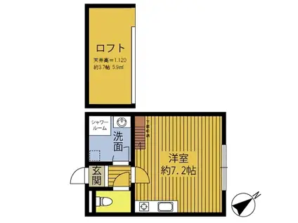 アルカンシェル(ワンルーム/1階)の間取り写真