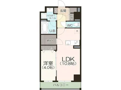 グリーンベルII(ワンルーム/2階)の間取り写真