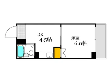 スタープラザ東雲(1DK/4階)の間取り写真
