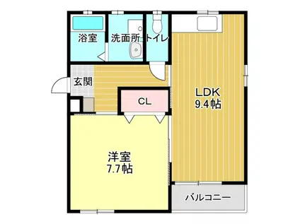 ハーヴェストVI(1LDK/2階)の間取り写真