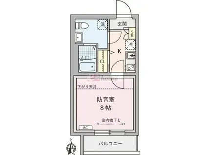ラシクラス上井草(1K/3階)の間取り写真