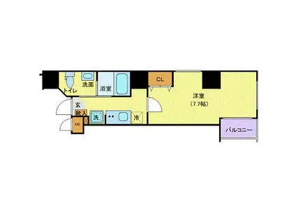 CAPITAL-1(1K/4階)の間取り写真