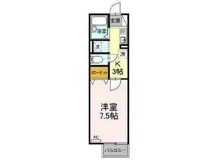 マーメゾン アイ(1K/2階)の間取り写真