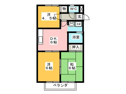 サンライフ・ヴィア(3DK/1階)の間取り写真