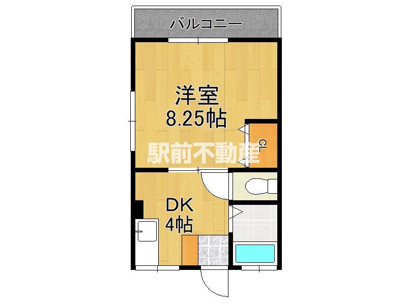 ラフォーレ佐大通 III(1DK/1階)の間取り写真