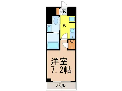 MARCHE I(1K/4階)の間取り写真