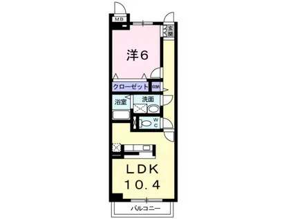 グランパレ(1LDK/3階)の間取り写真