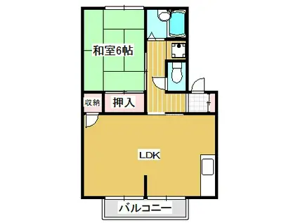 アーバンハイツB(1LDK/1階)の間取り写真