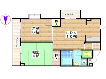 ロイヤルコート(2LDK/2階)の間取り写真