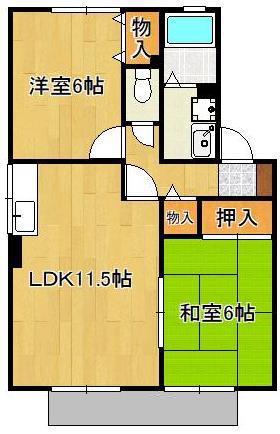 ラーク福江 A棟(2LDK/1階)の間取り写真