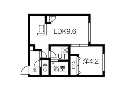 OAZO菊水(1LDK/3階)の間取り写真