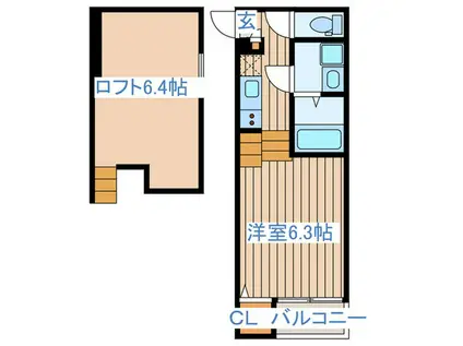 ハーモニーテラス南小泉III(ワンルーム/1階)の間取り写真