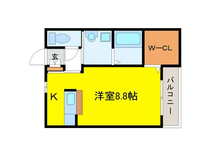 サニーコート80(ワンルーム/2階)の間取り写真