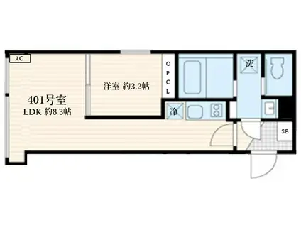 SKULD神楽坂 スクルド神楽坂(1LDK/4階)の間取り写真