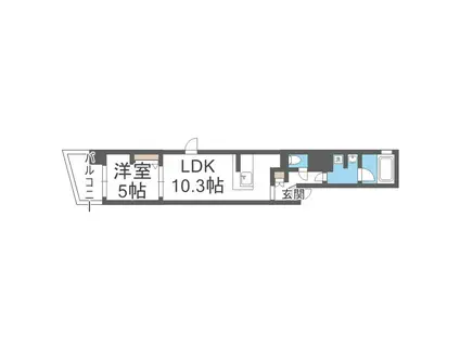 グランツ(1LDK/3階)の間取り写真